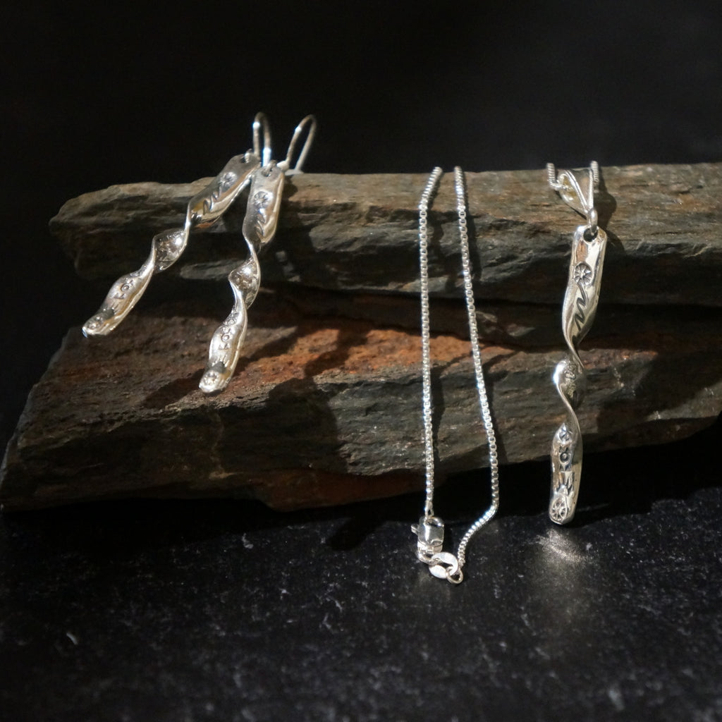 Twisted Prayer Stick Pendants & Earrings ~ Seven Sizes!