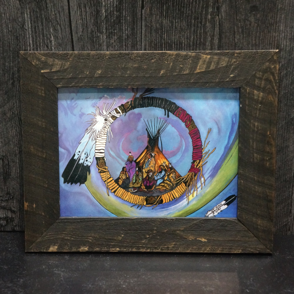 Framed Ceramic Tile #26 by Thurman Horse READY TO SHIP