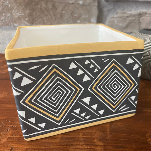 Ceramic Hand Painted Square Box