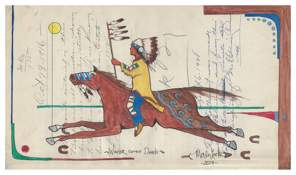 (Fine Art Print) Ledger Art ~ Winter Count Deeds