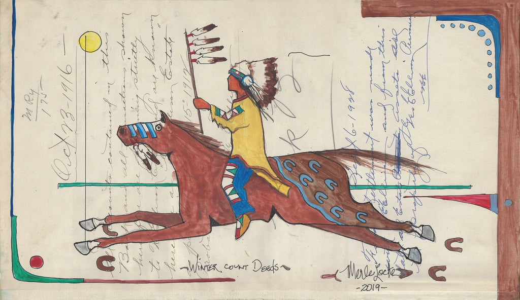 (Fine Art Print) Ledger Art ~ Winter Count Deeds