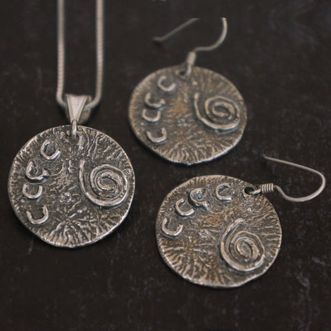Sacred Horse Tracks / Tree of Life Necklace & Earrings