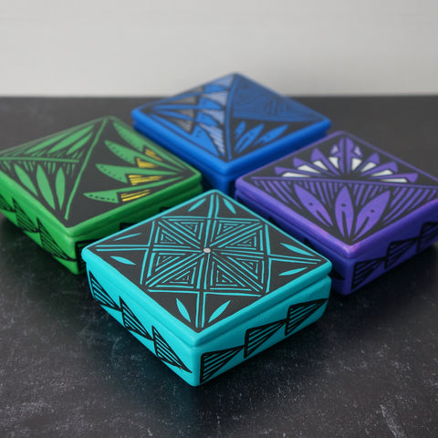 Painted Ceramic Keepsake Boxes - Ten Colors!