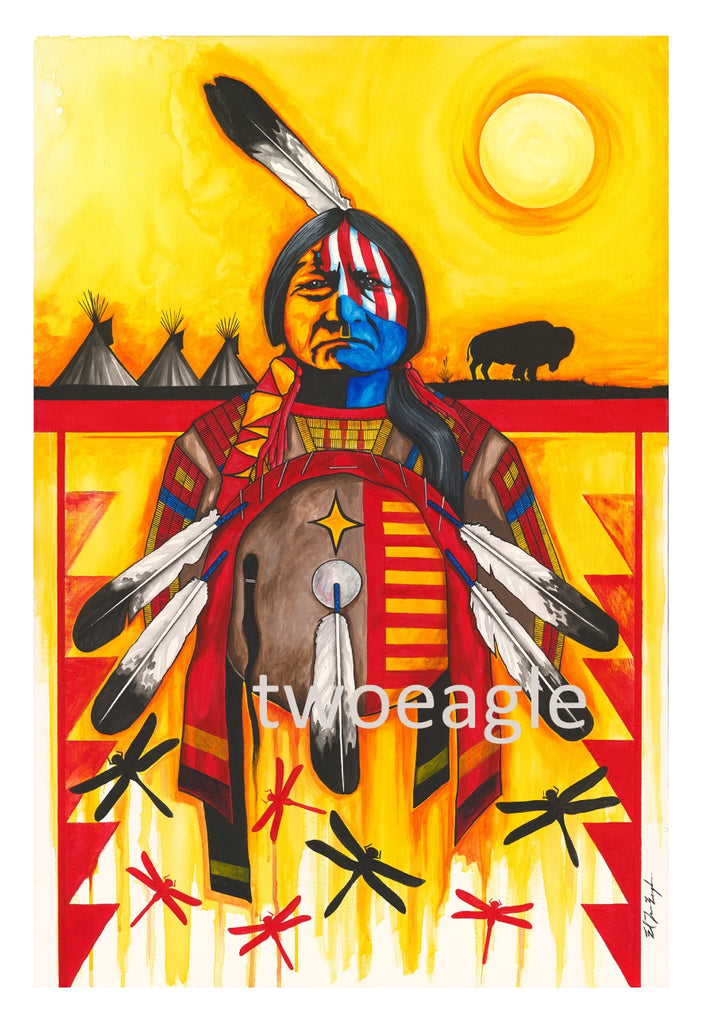 (Fine Art Print) Sitting Bull with Shield