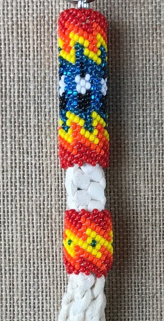 Beaded Leather Keychain