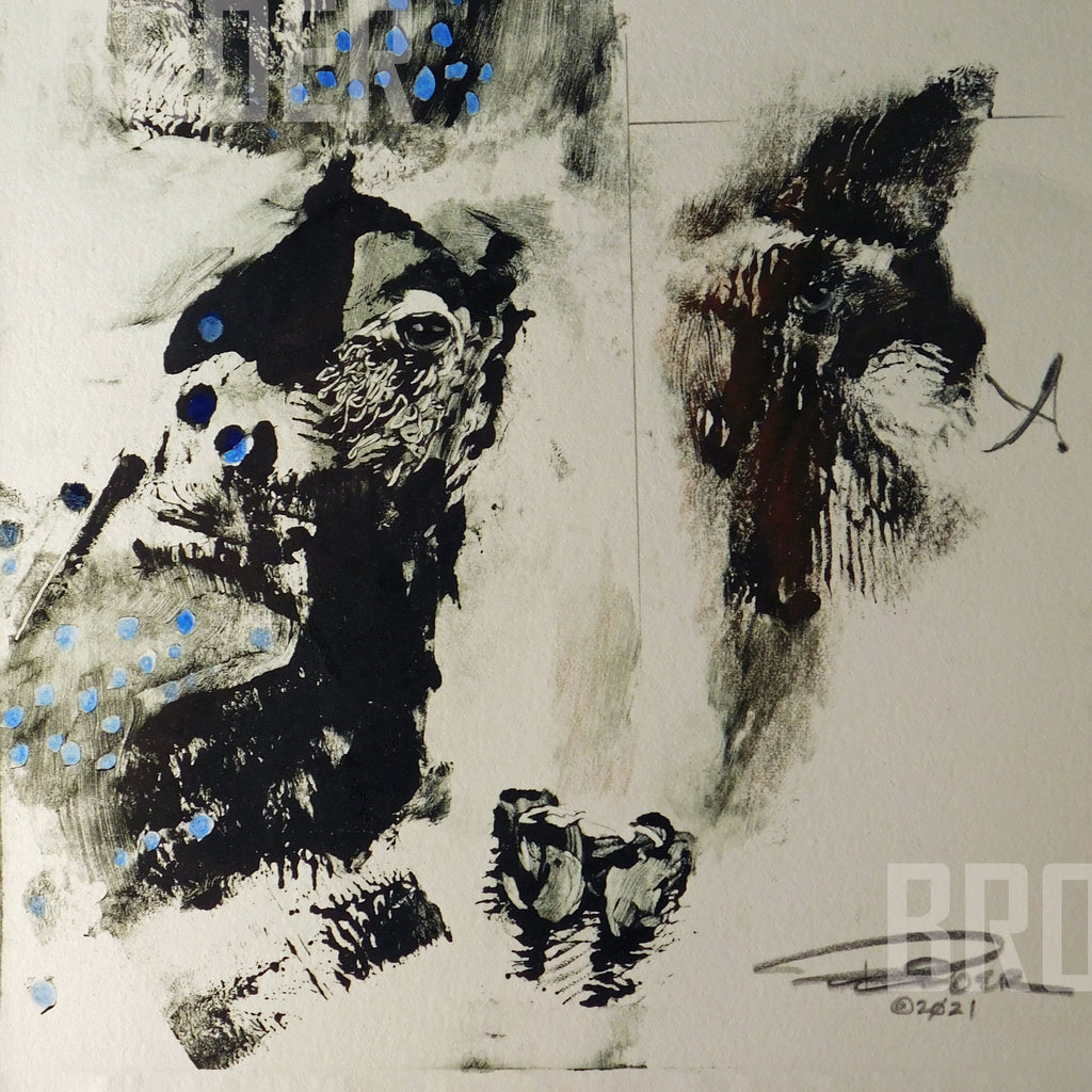 Monotype ~ A Bear...standing in the rain
