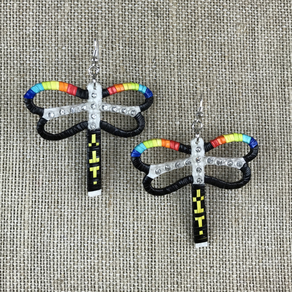 Red Cloud Quillwork Earrings - Black Collection