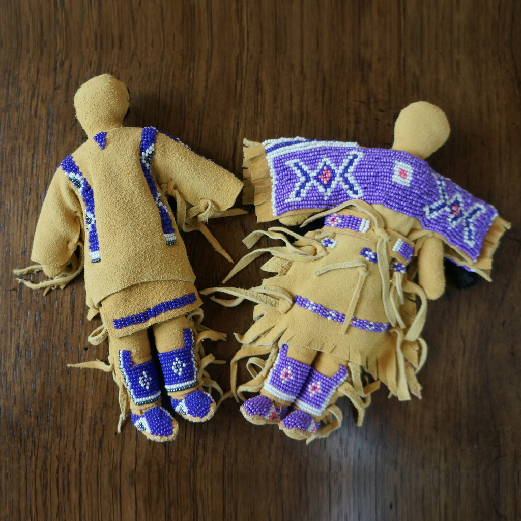 Traditional Buckskin Doll Pair - Purple