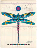 (Fine Art Print) Ledger Art: Dragonfly