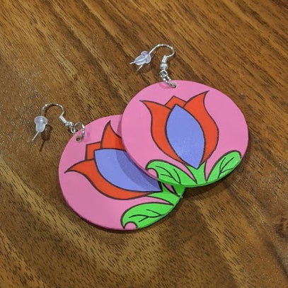 Parfleche Floral Earrings ~ 3 Colors