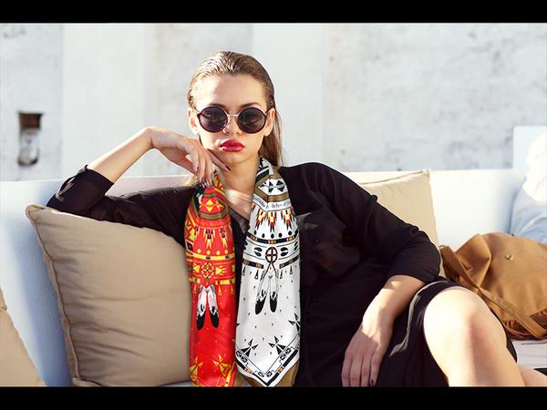 Four Directions Silk Scarf – Seven Fires Art display picture 3