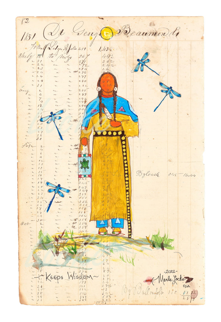 (Fine Art Print) Ledger Art - Keeps Wisdom