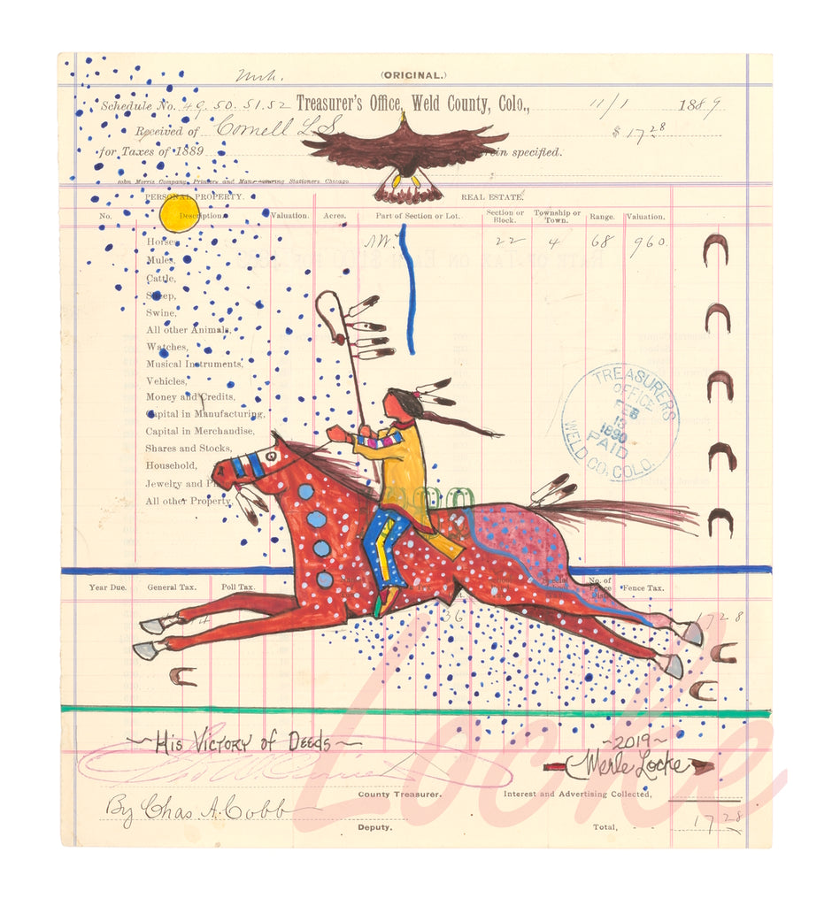 (Fine Art Print) Ledger Art - His Victory of Deeds