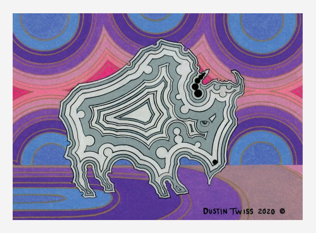 Giclée Prints & Notecards - White Buffalo and Pastel Sky