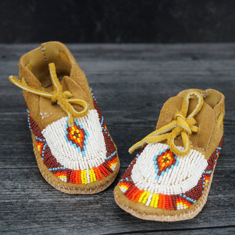 Beaded Leather Moccasins - 18 Month #1