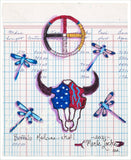 (Fine Art Print) Ledger Art - Buffalo Medicine Skull