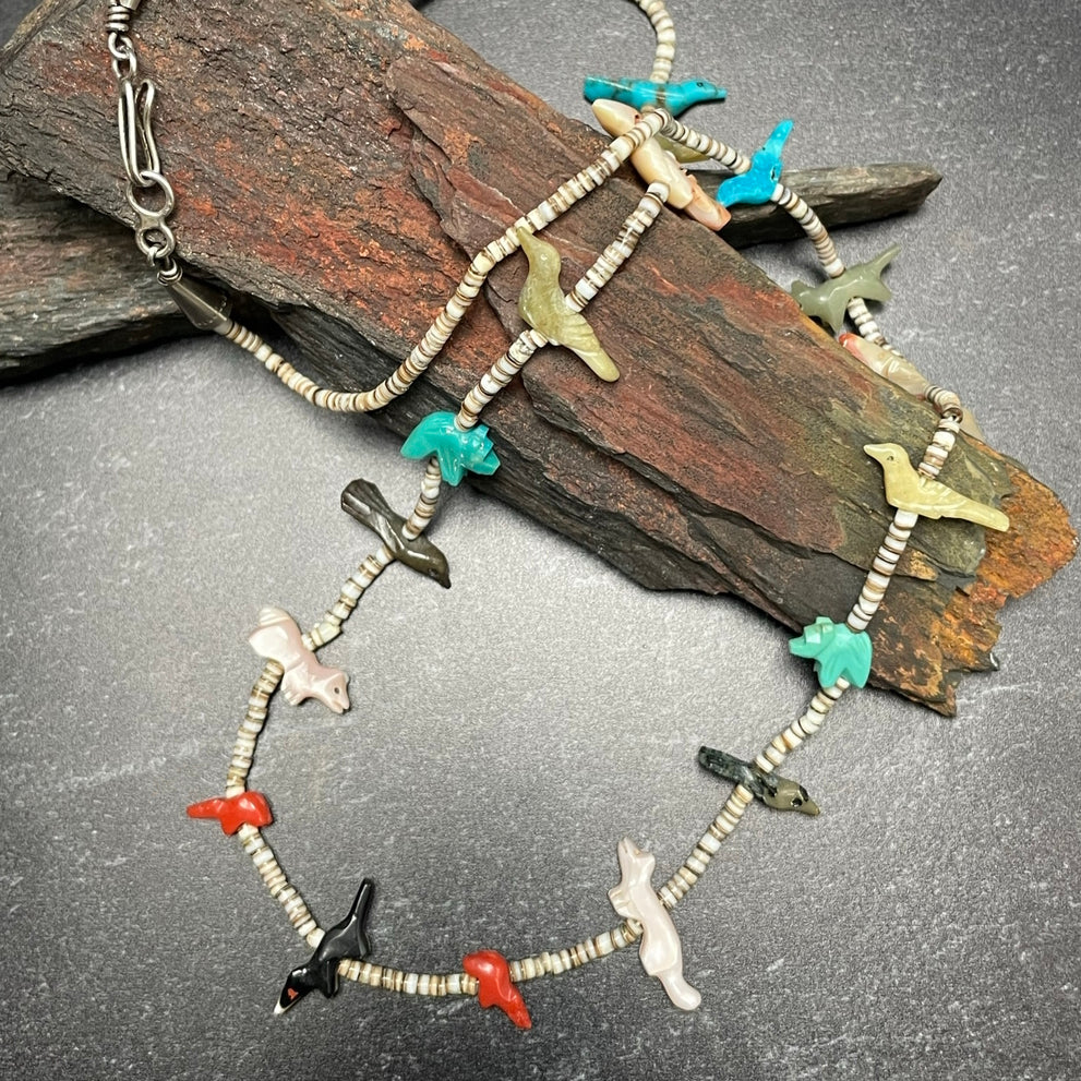 Vintage 1960s Zuni Fetish Necklace