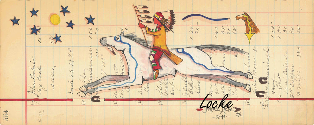 Fine Art Print -Antique Ledger - Horse and Rider #554