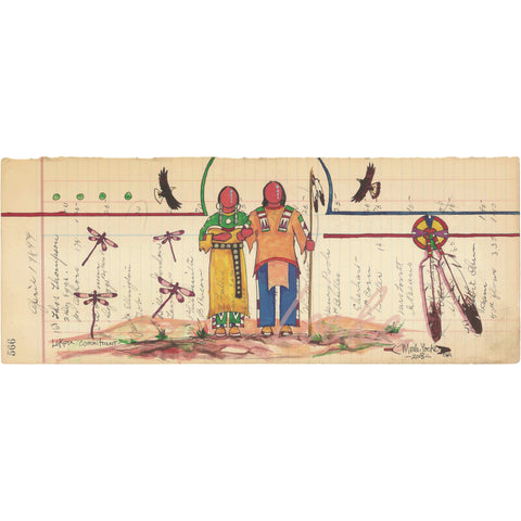 (Fine Art Print) Antique Ledger #566 ~ Lakota Commitment