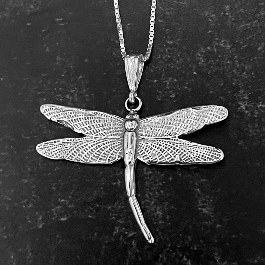 Stuart Grant Sterling Silver Dragonfly Pendant Necklace