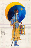 (Fine Art Print) Watercolor on Antique Ledger Paper ~ Winyan 2013