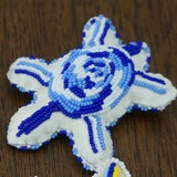 Beaded Turtle Amulet - Blues