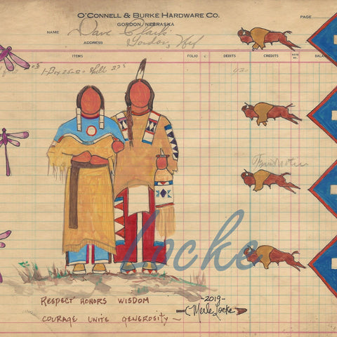 (Fine Art Print) Ledger Art - Respect Honors Wisdom