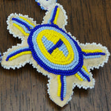 Beaded Turtle Amulet - Blues