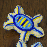 Beaded Turtle Amulet - Blues