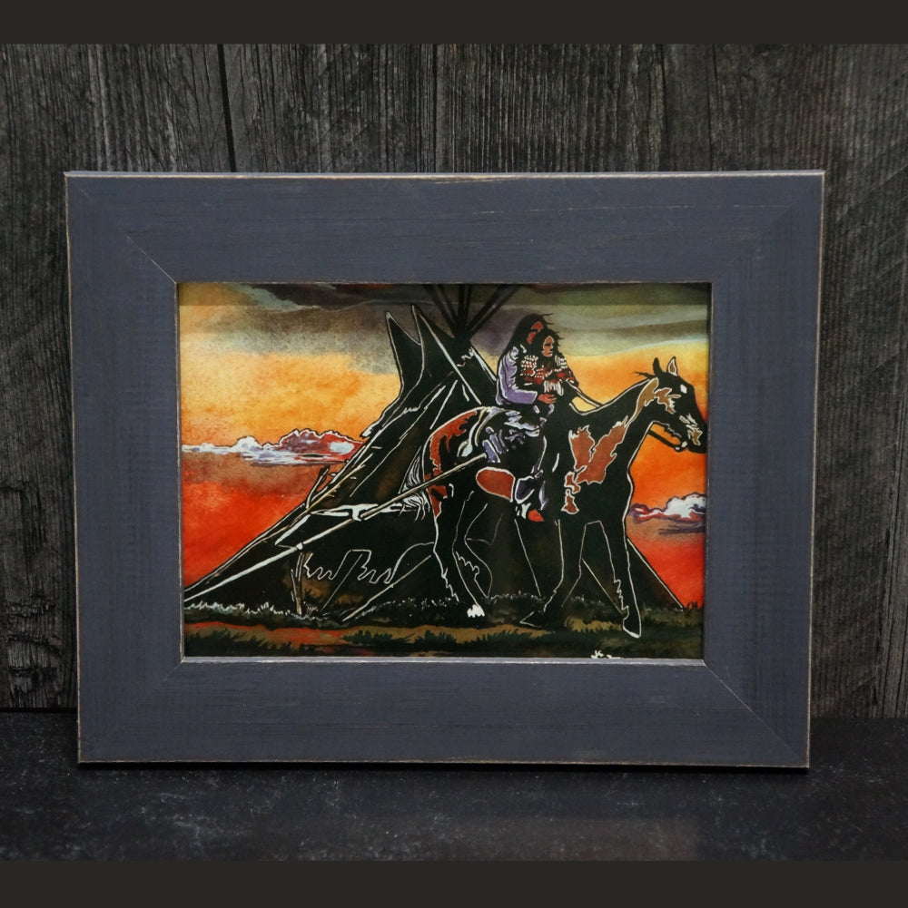 Framed Ceramic Tile #2 by Thurman Horse READY TO SHIP