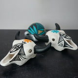 Painted Ceramic Buffalo Skulls - Two Colors!