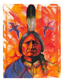 (Fine Art Print) Sitting Bull with Blue Blanket