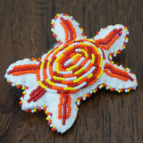 Beaded Turtle Amulet - Reds