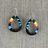 Red Cloud Quillwork Earrings - Black Collection