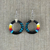 Red Cloud Quillwork Earrings - Hearts
