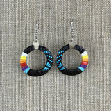 Red Cloud Quillwork Earrings - Circles Collection