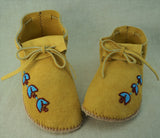 Deer Hide Moccasins with Light Beading - Women's Sizes