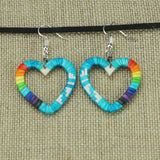 Red Cloud Quillwork Earrings - Hearts