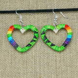 Red Cloud Quillwork Earrings - Hearts