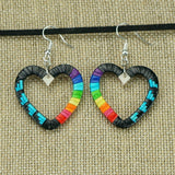 Red Cloud Quillwork Earrings - Hearts