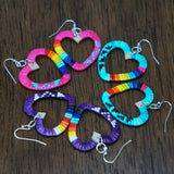 Red Cloud Quillwork Earrings - Bright Hearts