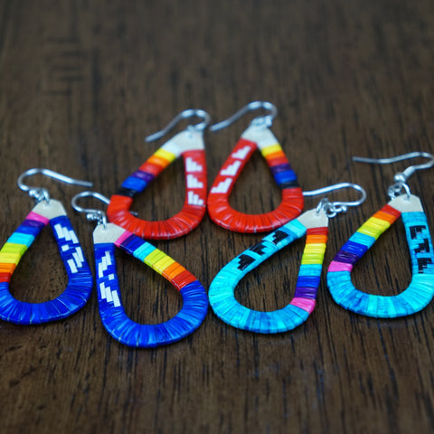 Red Cloud Quillwork Earrings - Teardrop - Five Colors!
