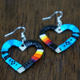 Red Cloud Quillwork Earrings ~ Hearts ~ Four Color Combos
