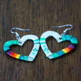 Red Cloud Quillwork Earrings ~ Hearts ~ Four Color Combos