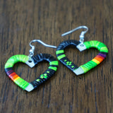Red Cloud Quillwork Earrings ~ Hearts ~ Four Color Combos