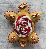 Beaded Turtle Amulet - Reds