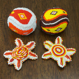 Beaded Leather & Canvas Balls