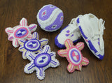Beaded Leather Baby Moccasins - Purple