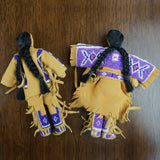 Traditional Buckskin Doll Pair - Purple