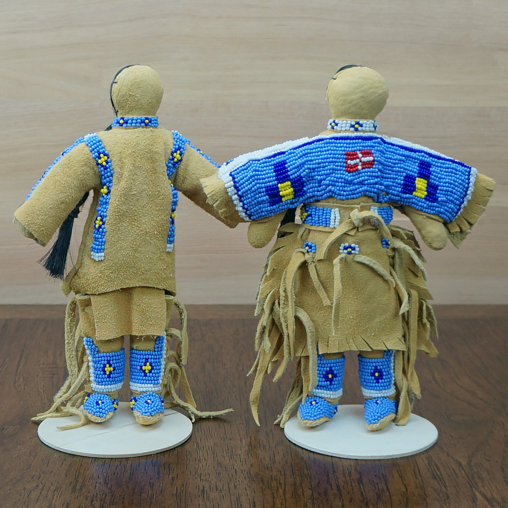 Traditional Buckskin Doll Pair - Cornflower Blue